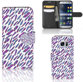 B2Ctelecom Samsung Galaxy S7 Telefoon Hoesje Design Feathers Color