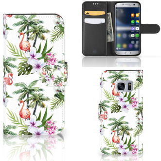 B2Ctelecom Samsung Galaxy S7 Telefoon Hoesje Design Flamingo Palms