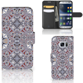 B2Ctelecom Samsung Galaxy S7 Telefoon Hoesje Design Flower Tiles