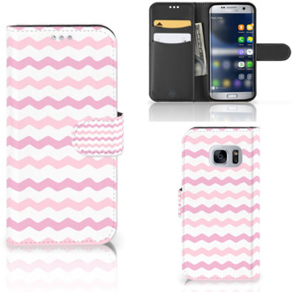 B2Ctelecom Samsung Galaxy S7 Telefoonhoesje met Pasjes Waves Roze