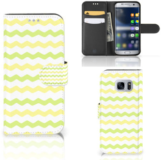 B2Ctelecom Samsung Galaxy S7 Telefoonhoesje met Pasjes Waves Yellow