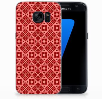 B2Ctelecom Samsung Galaxy S7 TPU Siliconen Hoesje Batik Red