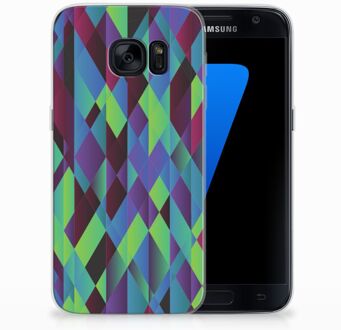 B2Ctelecom Samsung Galaxy S7 TPU Siliconen Hoesje Design Abstract Green Blue