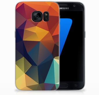 B2Ctelecom Samsung Galaxy S7 TPU Siliconen Hoesje Design Polygon Color