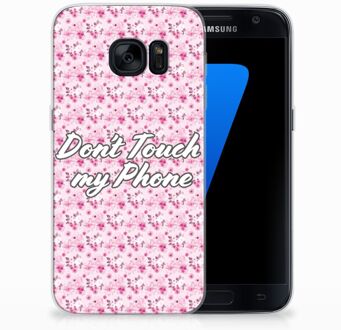 B2Ctelecom Samsung Galaxy S7 TPU Siliconen Hoesje Flowers Pink DTMP