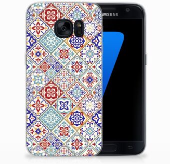 B2Ctelecom Samsung Galaxy S7 TPU Siliconen Hoesje Tiles Color