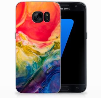 B2Ctelecom Samsung Galaxy S7 TPU Siliconen Hoesje Watercolor Dark