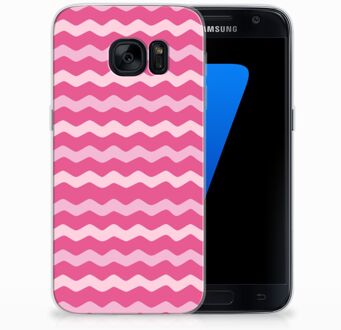 B2Ctelecom Samsung Galaxy S7 TPU Siliconen Hoesje Waves Pink