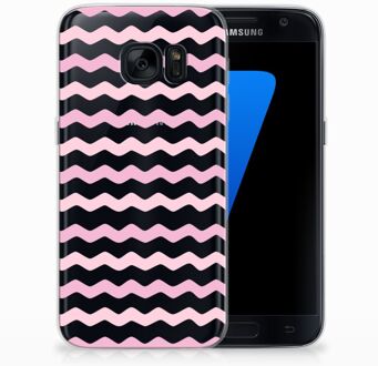 B2Ctelecom Samsung Galaxy S7 TPU Siliconen Hoesje Waves Roze