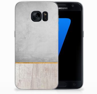 B2Ctelecom Samsung Galaxy S7 TPU Siliconen Hoesje Wood Concrete