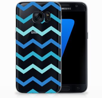 B2Ctelecom Samsung Galaxy S7 TPU Siliconen Hoesje Zigzag Blauw