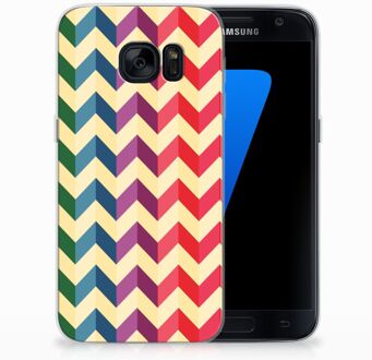 B2Ctelecom Samsung Galaxy S7 TPU Siliconen Hoesje Zigzag Color