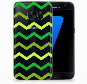 B2Ctelecom Samsung Galaxy S7 TPU Siliconen Hoesje Zigzag Groen