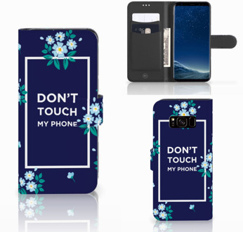 B2Ctelecom Samsung Galaxy S8 Bookcover Flowers Blue DTMP