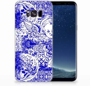 B2Ctelecom Samsung Galaxy S8 Plus TPU siliconen Hoesje Angel Skull Blue