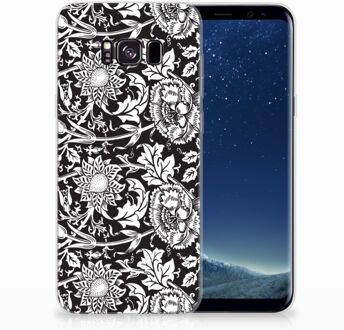 B2Ctelecom Samsung Galaxy S8 Plus TPU siliconen Hoesje Black Flowers