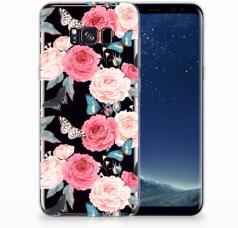 B2Ctelecom Samsung Galaxy S8 Plus TPU siliconen Hoesje Butterfly Roses