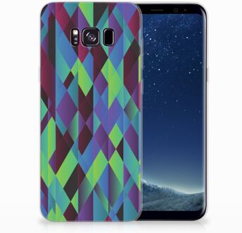 B2Ctelecom Samsung Galaxy S8 Plus TPU siliconen Hoesje Design Abstract Green Blue