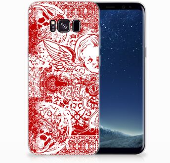 B2Ctelecom Samsung Galaxy S8 Plus TPU siliconen Hoesje Design Angel Skull Red