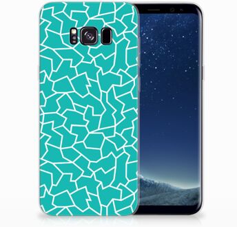 B2Ctelecom Samsung Galaxy S8 Plus TPU siliconen Hoesje Design Cracks Blue