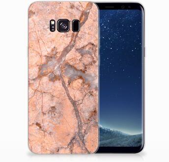 B2Ctelecom Samsung Galaxy S8 Plus TPU siliconen Hoesje Design Marmer Oranje