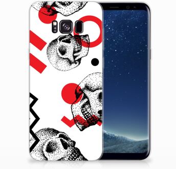 B2Ctelecom Samsung Galaxy S8 Plus TPU siliconen Hoesje Design Skull Red