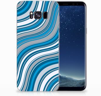 B2Ctelecom Samsung Galaxy S8 Plus TPU siliconen Hoesje Design Waves Blue