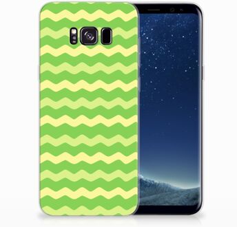 B2Ctelecom Samsung Galaxy S8 Plus TPU siliconen Hoesje Design Waves Green