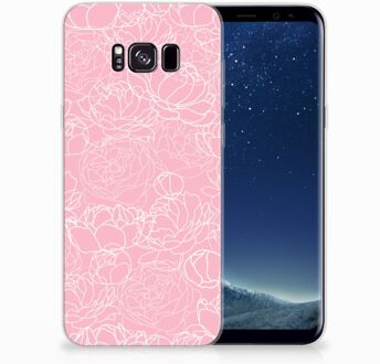 B2Ctelecom Samsung Galaxy S8 Plus TPU siliconen Hoesje Design White Flowers