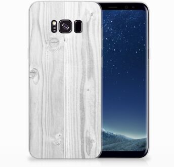 B2Ctelecom Samsung Galaxy S8 Plus TPU siliconen Hoesje Design White Wood