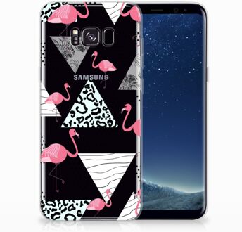 B2Ctelecom Samsung Galaxy S8 Plus TPU siliconen Hoesje Flamingo Triangle