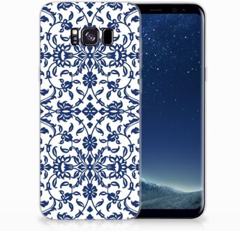 B2Ctelecom Samsung Galaxy S8 Plus TPU siliconen Hoesje Flower Blue