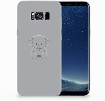 B2Ctelecom Samsung Galaxy S8 Plus TPU siliconen Hoesje Grijs Baby Olifant