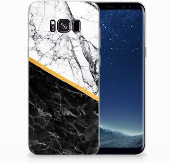 B2Ctelecom Samsung Galaxy S8 Plus TPU siliconen Hoesje Marble White Black