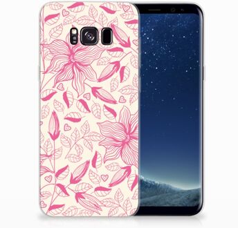 B2Ctelecom Samsung Galaxy S8+ TPU siliconen Hoesje Pink Flowers