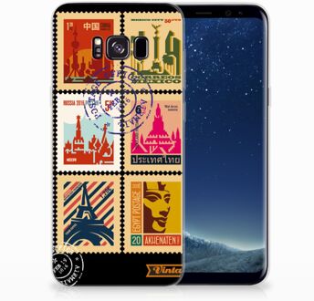 B2Ctelecom Samsung Galaxy S8+ TPU siliconen Hoesje Postzegels