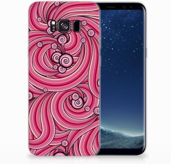 B2Ctelecom Samsung Galaxy S8+ TPU siliconen Hoesje Swirl Pink