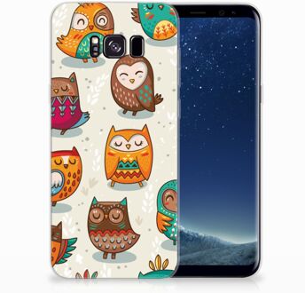 B2Ctelecom Samsung Galaxy S8+ TPU siliconen Hoesje Vrolijke Uilen