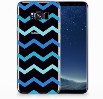 B2Ctelecom Samsung Galaxy S8+ TPU siliconen Hoesje Zigzag Blauw