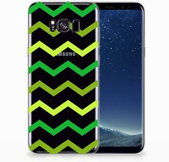 B2Ctelecom Samsung Galaxy S8+ TPU siliconen Hoesje Zigzag Groen