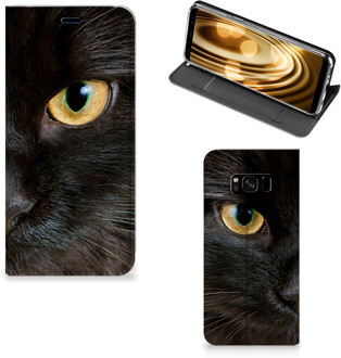 B2Ctelecom Samsung Galaxy S8 Uniek Standcase Hoesje Zwarte Kat