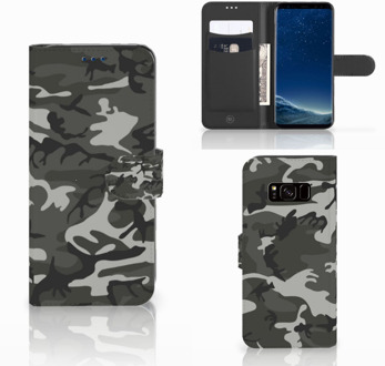 B2Ctelecom Samsung Galaxy S8 Uniek Wallet Bookcase Hoesje Army Light
