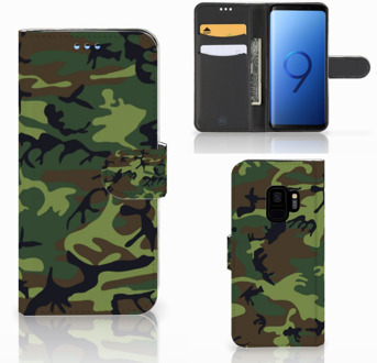 B2Ctelecom Samsung Galaxy S9 Book Case Design Army Dark