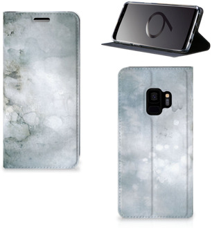 B2Ctelecom Samsung Galaxy S9 Book Wallet Case Painting Grey