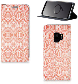 B2Ctelecom Samsung Galaxy S9 Book Wallet Case Pattern Orange