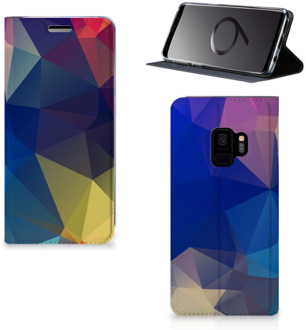 B2Ctelecom Samsung Galaxy S9 Book Wallet Case Polygon Dark