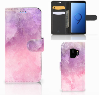 B2Ctelecom Samsung Galaxy S9 Bookcase Design Pink Purple Paint