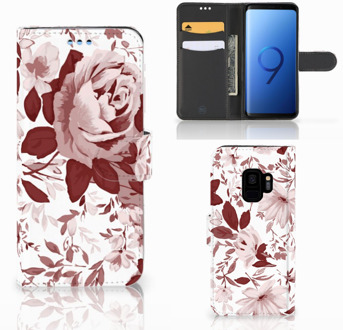 B2Ctelecom Samsung Galaxy S9 Bookcover Watercolor Flowers