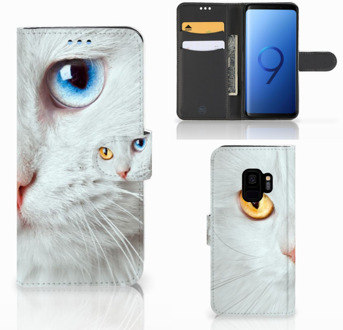 B2Ctelecom Samsung Galaxy S9 Bookstyle Case Witte Kat