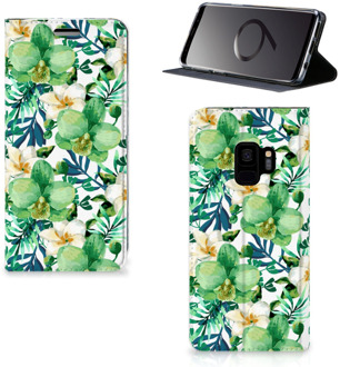 B2Ctelecom Samsung Galaxy S9 Flip Style Cover Orchidee Groen